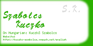 szabolcs kuczko business card